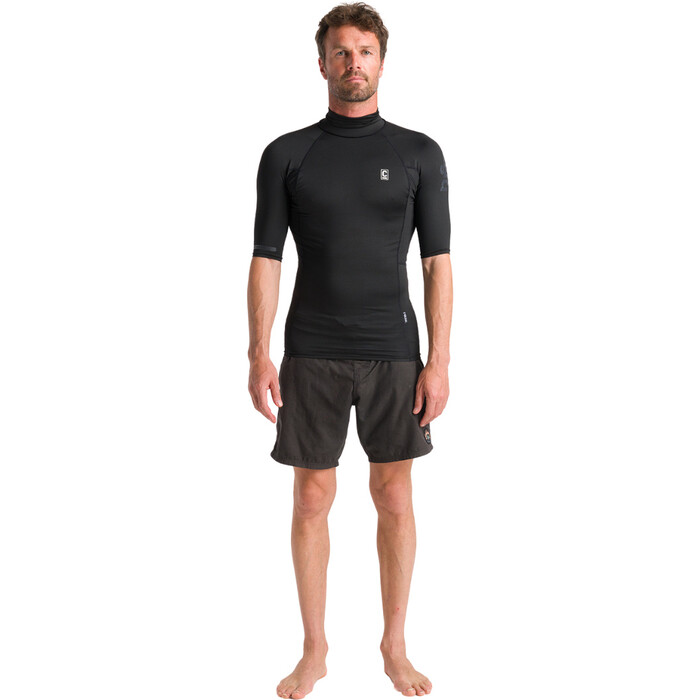 2025 C-Skins Mens NuWave Short Sleeve Rash X Vest C-NLYSSMT Black