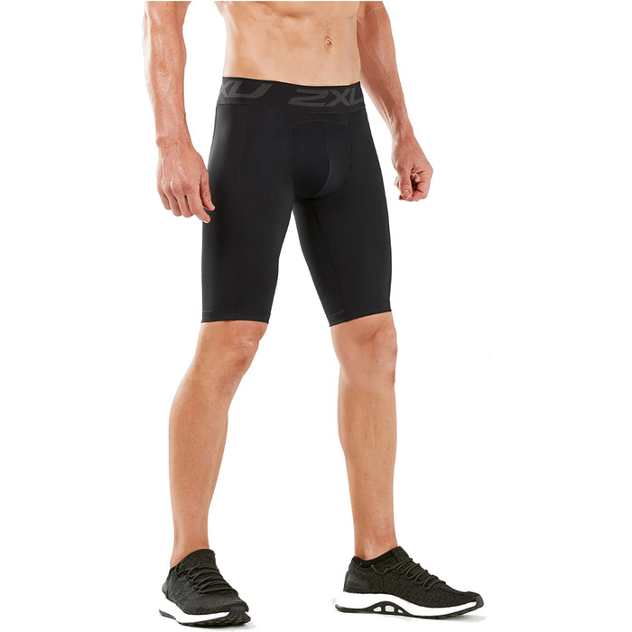2019 2XU Mens Accelerate Comp Shorts Black / Silver MA5407b
