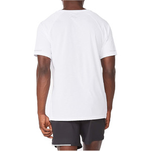 2021 2xu Camiseta Aero De Manga Corta Para Hombre Mr6557a - Blanco / Plateado Reflectante