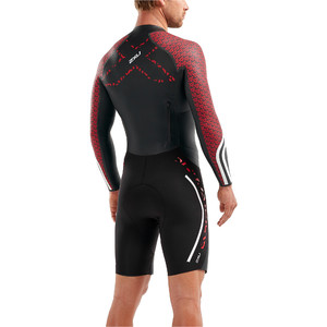 2022 2XU Heren Pro Swim-Run Pro Wetsuit Black / Flame Scarlet MW5477c