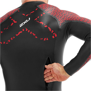 2022 2XU Heren Pro Swim-Run Pro Wetsuit Black / Flame Scarlet MW5477c