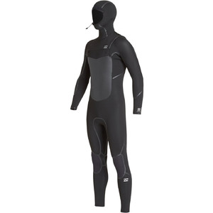 2019 Billabong Mannen Furnace Absolute X 5/4mm Hooded Chest Zip Wetsuit Zwart Q45m08