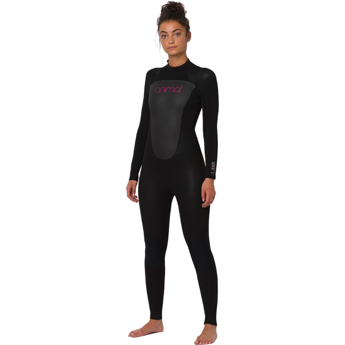 2020 Animal Womens Lava 4/3mm Back Zip Wetsuit AW0SS301 - Black