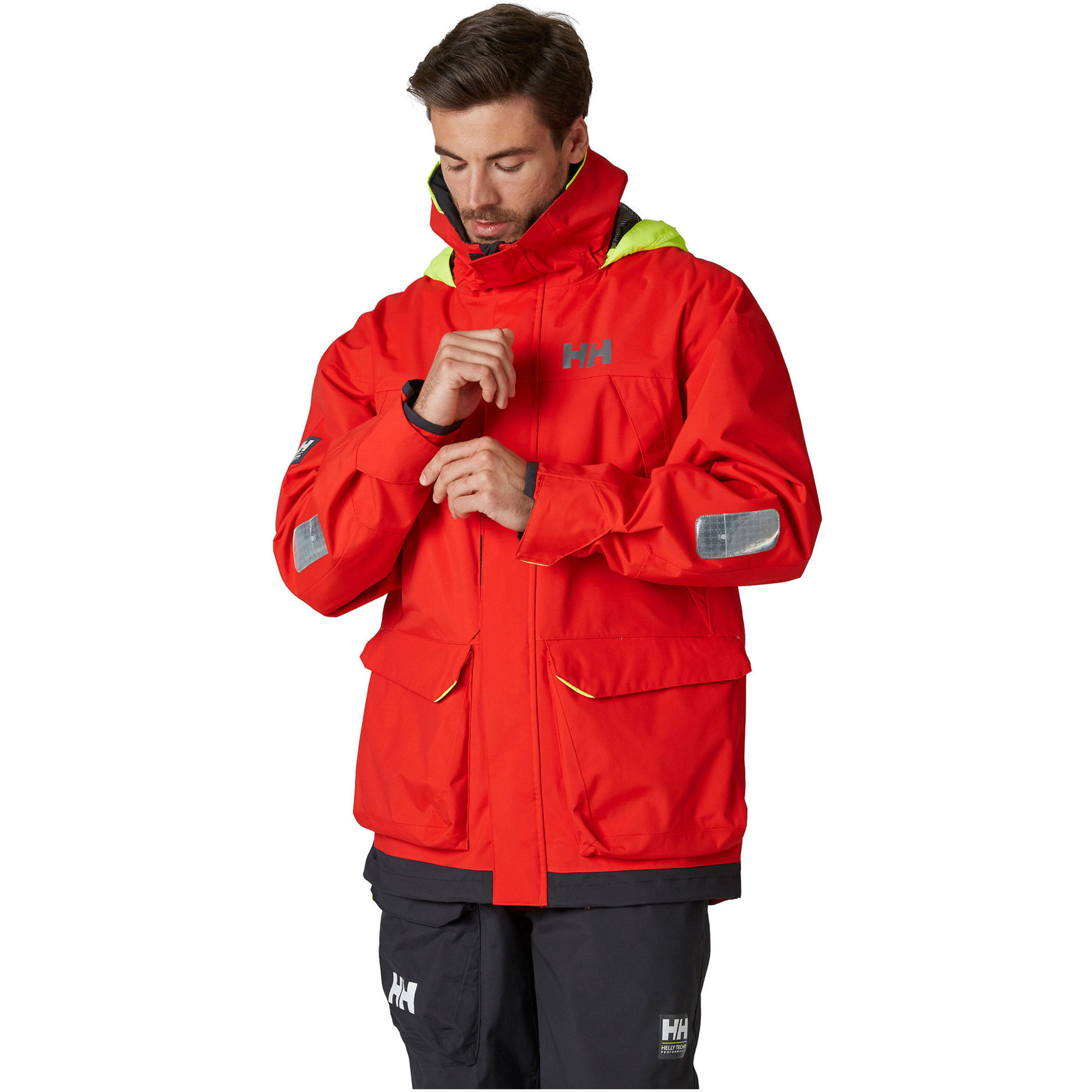 2024 Helly Hansen Mens Pier Sailing Jacket 34156 Alert Red Vela