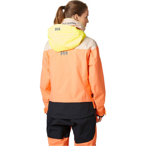 2020 Helly Hansen Womens Pier Coastal Sailing Jacket & Trouser Combi Set - Melon
