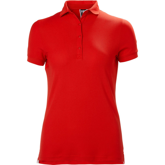 2024 Helly Hansen Womens Crewline Polo Shirt 53049 - Flag Red