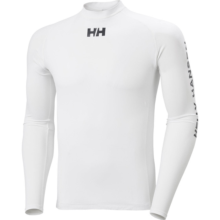 2024 Helly Hansen Mens Long Sleeve Rash Vest 34023 - White