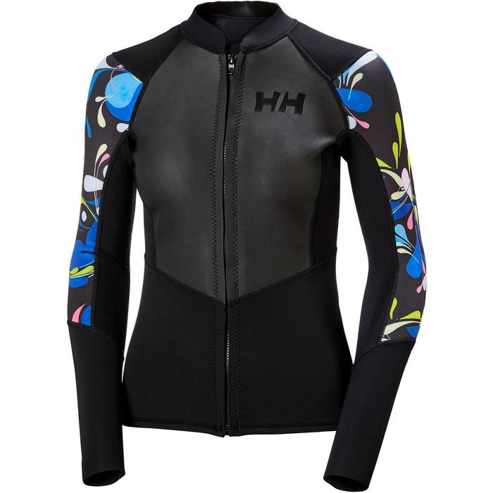 2020 Helly Hansen Women 2mm Water Wear Neoprene Front Zip Jacket 34020 - Preto