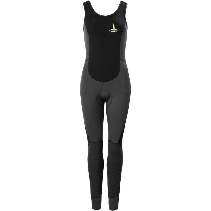 2021 Musto Thermocool Frustrante Para Mujer 1.5mm Mm Impact Long John Wetsuit 80926 - Gris Oscuro / Negro