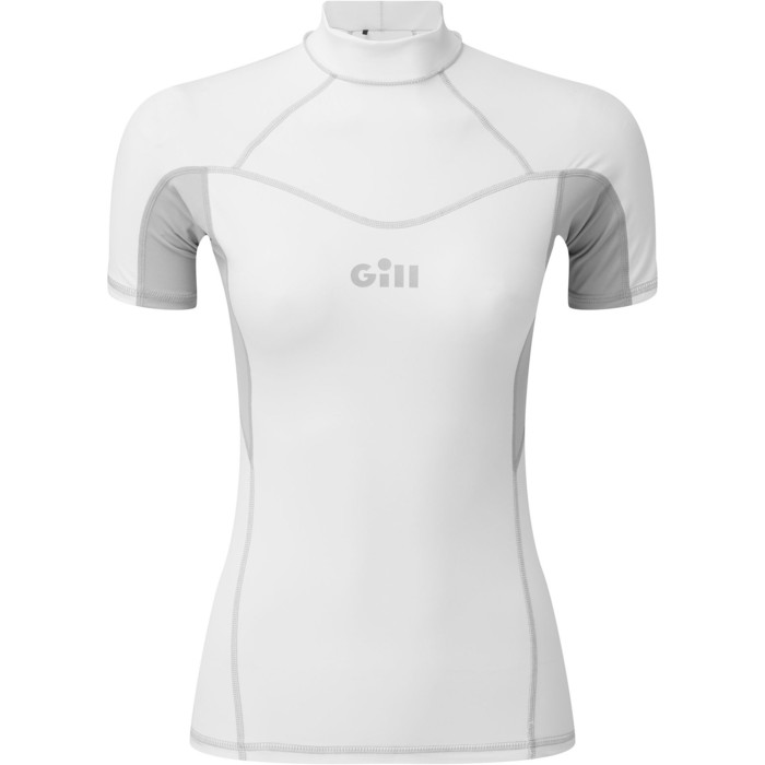 2021 Gill Womens Pro Short Sleeve Rash Vest 5021W - White