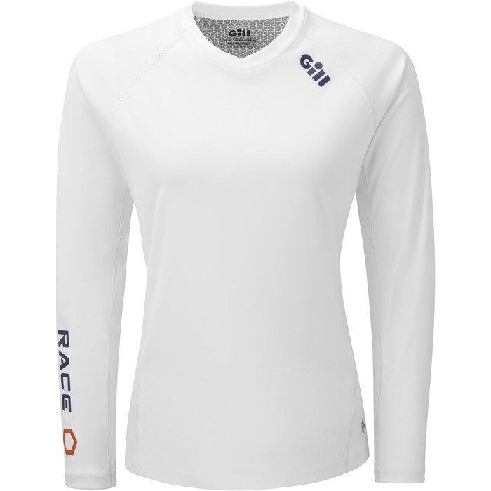 2022 Gill Frauenrennen Langarm T-Shirt Rs37w - Wei
