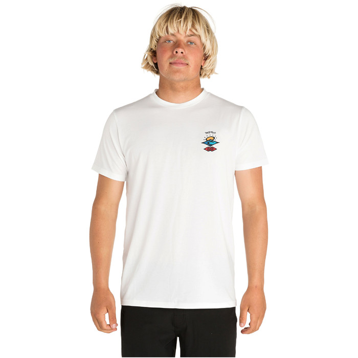 2020 Rip Curl Mnds Sge Logo Kortrmet Uv T-shirt Wle9cm - Hvid