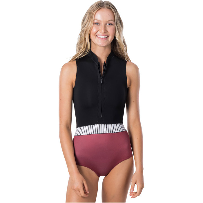 2020 Rip Curl Das Mulheres G-bomb Pesquisadores 1mm Front Zip Mangas Shorty Wsp9sw Wetsuit - Ferrugem
