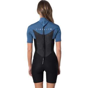 2020 Rip Curl Curl Curl Omega 1.5mm Back Zip Short Spring Shorty Wetsuit WSP9QW - Blauw