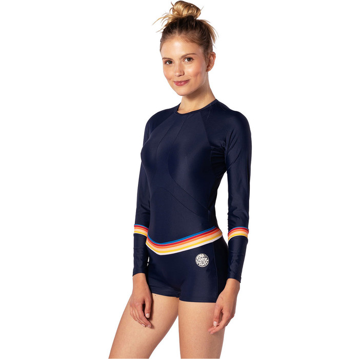 2020 Rip Curl Womens Boyleg Long Sleeve UV Surf Suit WLY6KW - Stripe
