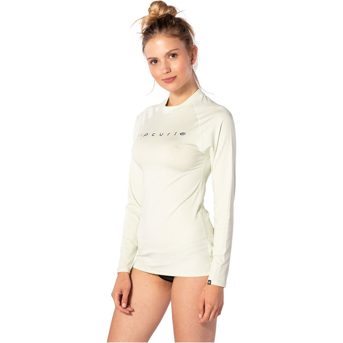 2020 Rip Curl Curl Curl Dames Sunny Rays Relaxed Rash Vest Met Lange Mouwen Wly6fw - Mint