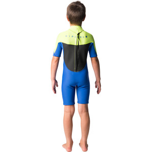 2020 Rip Curl Junior Boys Omega 1.5mm Back Zip Spring Shorty Wetsuit WSPYFB - Lime