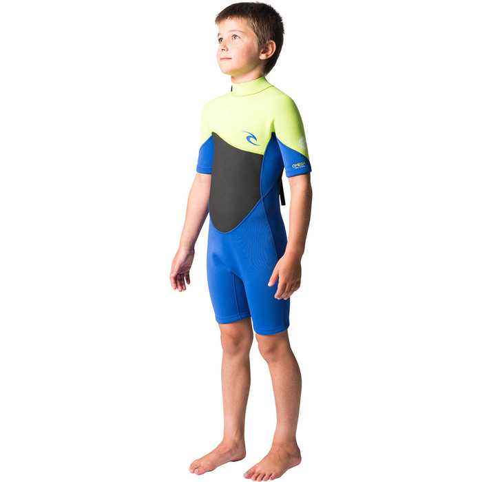 2020 Rip Curl Junior Boys Omega 1.5mm Back Zip Spring Shorty Wetsuit WSPYFB - Lime