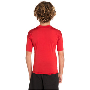 2020 Rip Curl Junior Boys Corpo Short Sleeve Rash Vest WLY5DB - Red