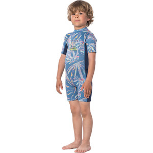 2020 Rip Curl Toddler Boys Dawn Patrol 1.5mm Back Zip Shorty Wetsuit WSP8BS - Blue
