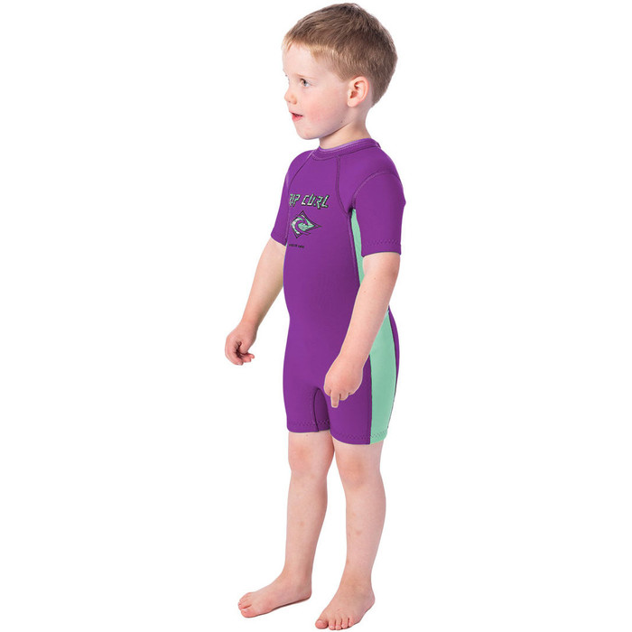 2020 Rip Curl Toddler Boys Omega 1.5mm Back Zip Shorty Wetsuit WSP8BK - Purple