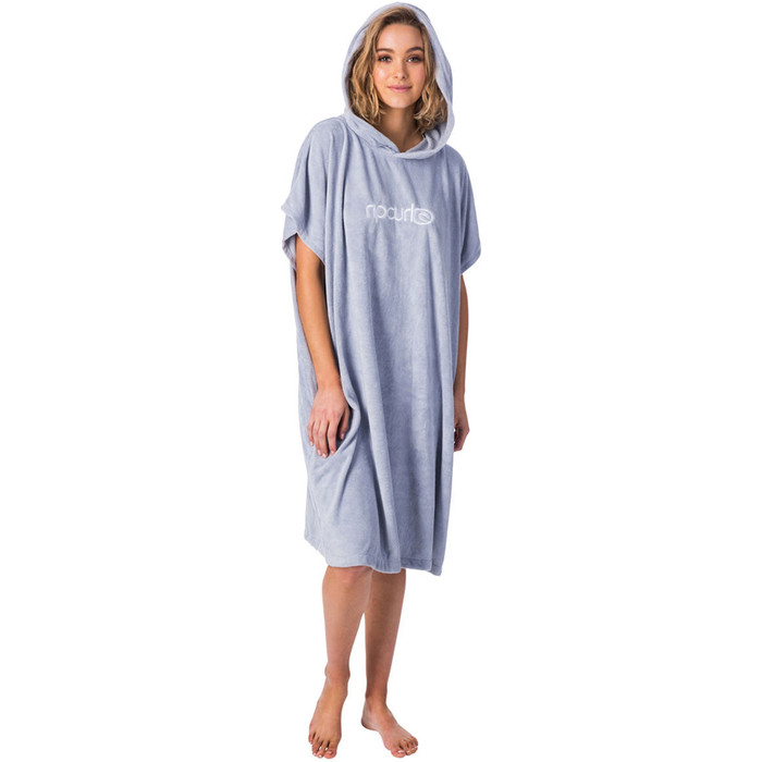 2020 Rip Curl Dames Essentials Hooded Changing Robe Poncho Gtwaq1 - Lichtblauw