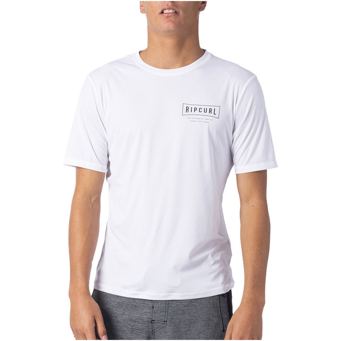2020 Rip Curl Mens Driven Short Sleeve UV T-Shirt WLY9SM - White