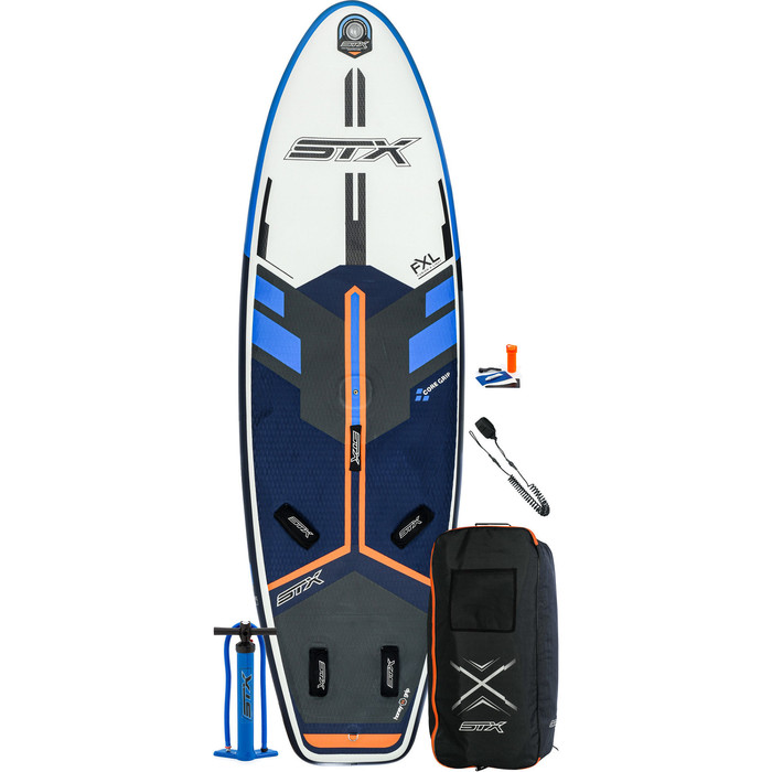 2020 Stx Windsurf 280 Aufblasbares Stand Up Paddle Board Paket - Board, Tasche, Pumpe & Leine 01000 - Blau / Orange