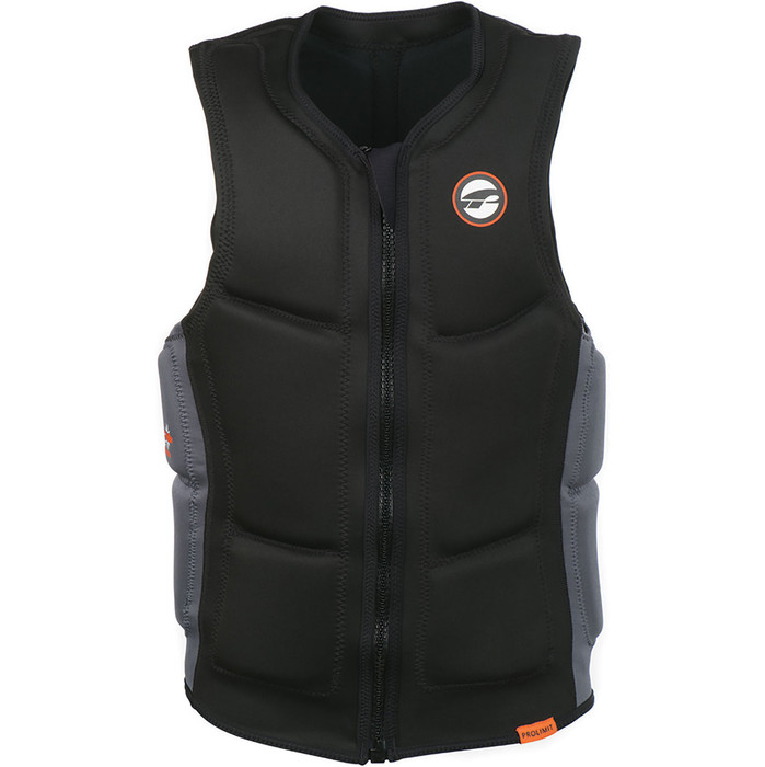 2020 Prolimit Full Padded Front Zip Slider Impact Vest 63012 - Black / Orange