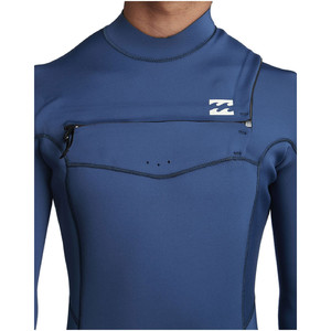 2020 Billabong Mannen Furnace Absolute 4/3mm Chest Zip Wetsuit S44m52 - Blauwe Indigo