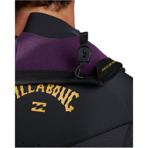 2019 Billabong Homens Absolute 2mm Flatlock Chest Zip Shorty Wetsuit S42m70 - Preto Antigo