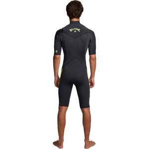 2020 Billabong Mens Absolute 2mm GBS Chest Zip Shorty Wetsuit S42M67 - Lime