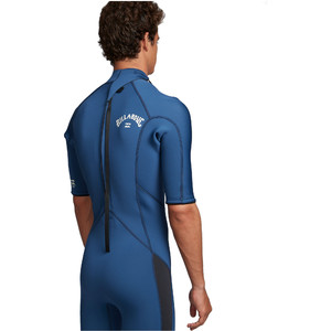 2020 Billabong Mens Absolute 2mm Back Zip Short Sleeve Wetsuit S42M69 - Blue Indigo