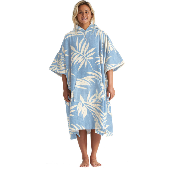 2020 Billabong Poncho-handdoek Voor Dames Met Capuchon S4BR50 - Blauwe Palms