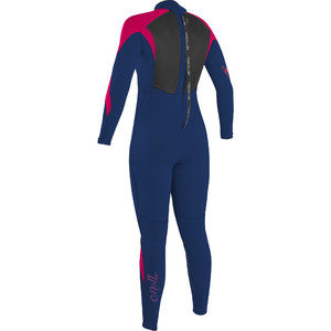 2020 O'Neill Youth Girls Epic 3/2mm Back Zip GBS Wetsuit 4215G - Navy / Berry