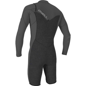 2021 O'Neill Mens Hammer 2mm Long Sleeve Chest Zip Shorty Wetsuit 4928 - Acid Wash / Smoke