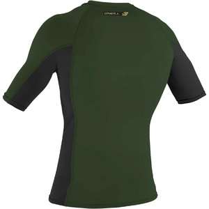 2020 O'Neill Mens Premium Skins Short Sleeve Rash Vest 4169B - Dark Olive