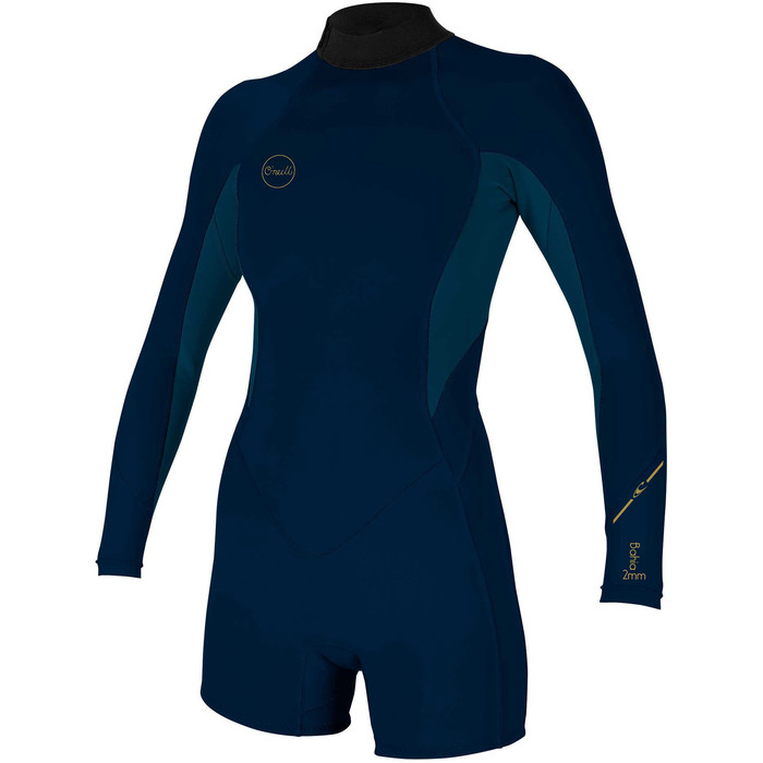 Bahia 2020 Delle Donne O'Neill 2/1mm Back Zip Manica Lunga Shorty Muta 5291 - Abyss / Francese Navy