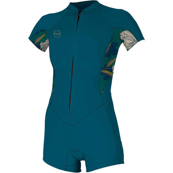 Bahia 2021 Das Mulheres O'Neill 2/1mm Front Zip Shorty Wetsuit 5293 - French Navy / Bridget