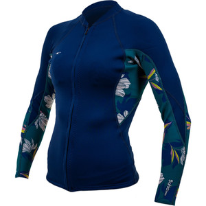 2020 O'Neill Womens Bahia 1mm Full Zip Long Sleeve Neoprene Jacket 4933 - French Navy / Bridget
