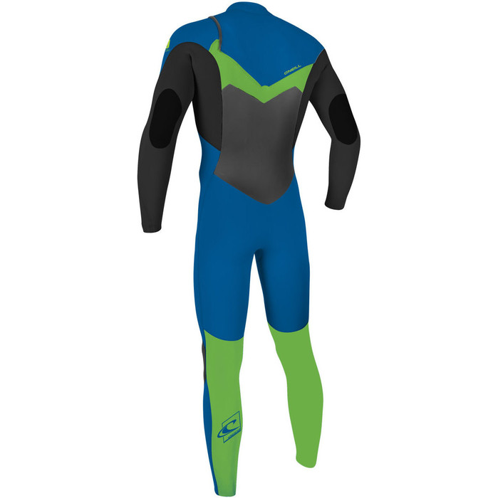 2024 O'Neill Youth Epic 3/2mm Borst Ritssluiting Gbs Wetsuit 5357 - Ocean / Black / Day Glo