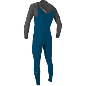 2021 O'Neill Youth Hammer 3/2mm Chest Zip Wetsuit 5412 - Blue / Smoke