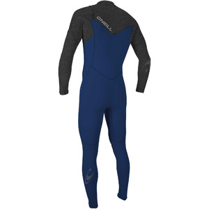 2021 O'Neill Youth Hammer 3/2mm Wetsuit Met Chest Zip 5412 - Navy / Acid Wash