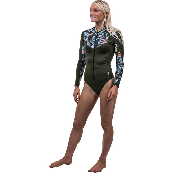 2020 O'Neill Womens Full Zip Long Sleeve Surf Suit 5408S - Dark Olive / Baylen
