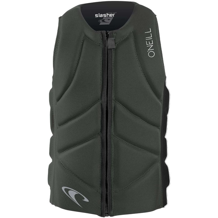 2021 O'Neill Mannen Slasher Invloed Comping Vest 4917eu - Dark Olive / Zwart