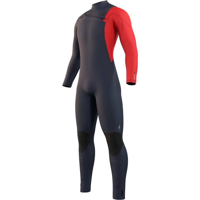 2024 Mystic Mens Marshall 4/3mm Chest Zip Wetsuit 35000.230009 - Navy / Red