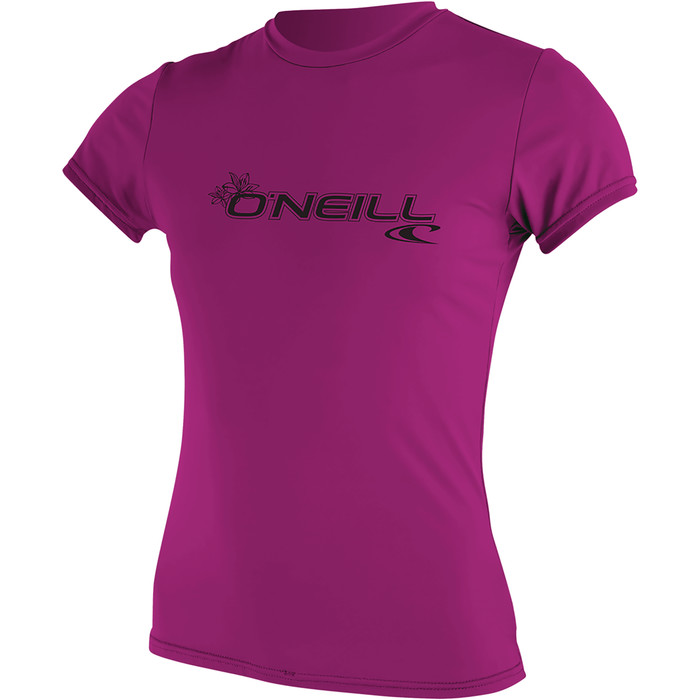 2024 O'Neill Womens Basic Skins 50+ Short Sleeve Sun Shirt 3547 - Fox Pink