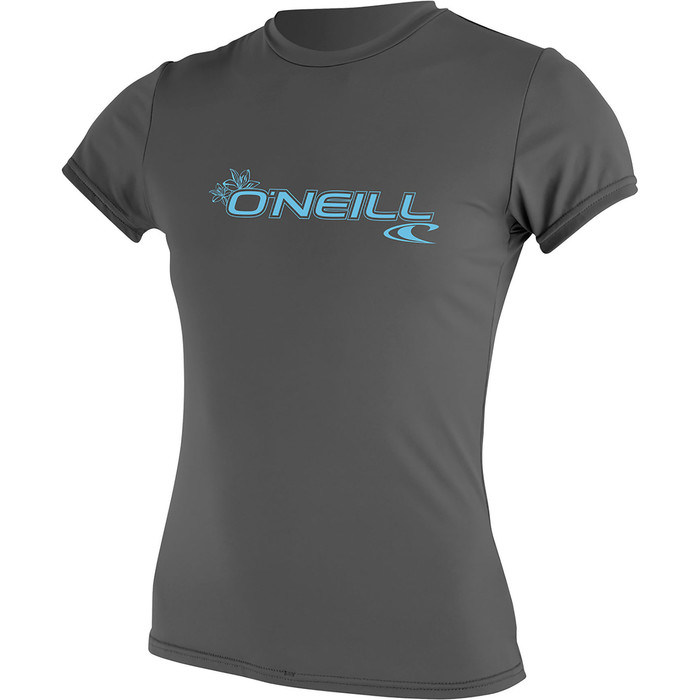 2019 O'Neill Womens Basic Skins Short Sleeve Rash Tee Graphite 3547