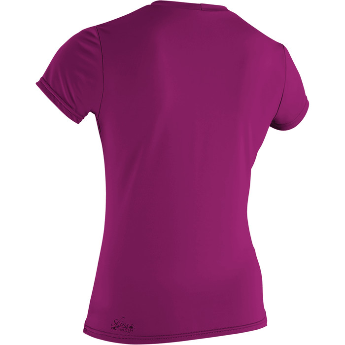 2024 O'Neill Womens Basic Skins 50+ Short Sleeve Sun Shirt 3547 - Fox Pink