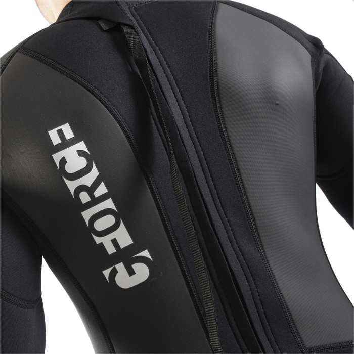 2024 Gul Mens G-Force 3mm Back Zip Flatlock Wetsuit GF1305-B7 - Black